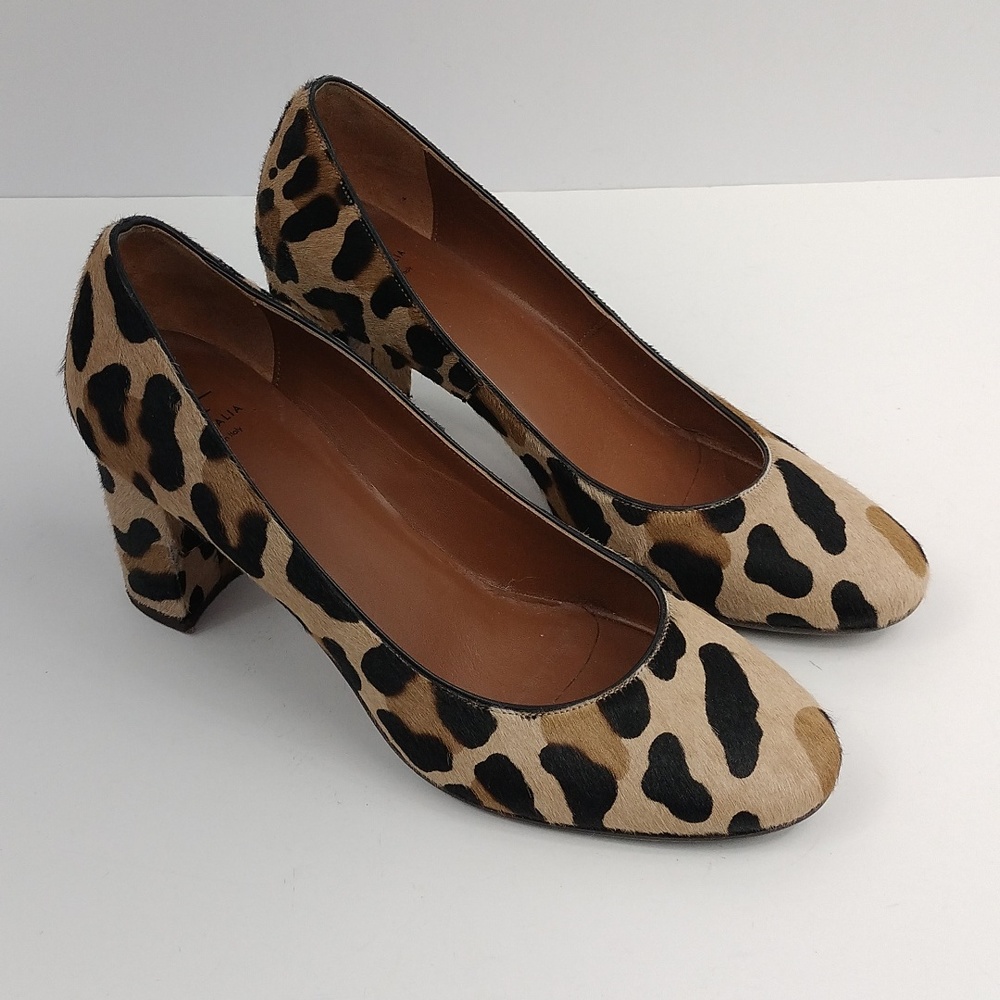 Aquatalia Leopard Calf Hair Pumps